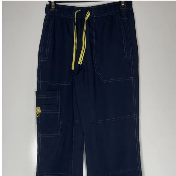 WonderWink 4-Stretch Navy Blue Drawstring Cargo Pants medium petite - Picture 4 of 6
